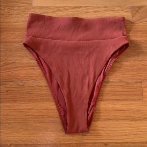 aerie Rust High Waist High Cut Bikini Bottom